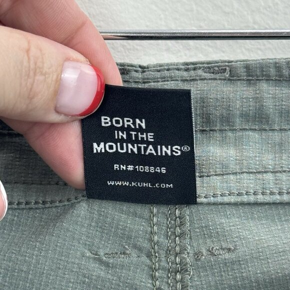 Kuhl Womens Outdoor Hiking Shorts Size 6 Green Low Rise Pockets Drawstring - Picture 9 of 12